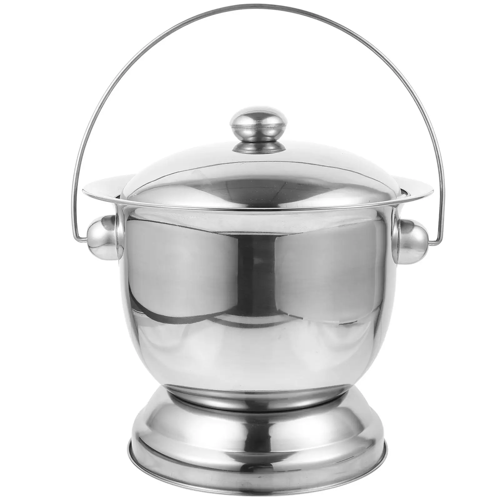 

Stainless Steel Urine Bucket Chamber Pot Elderly Portable Toilet Metal Spittoon Urinal Reusable Easy Clean Patient Care Bedroom