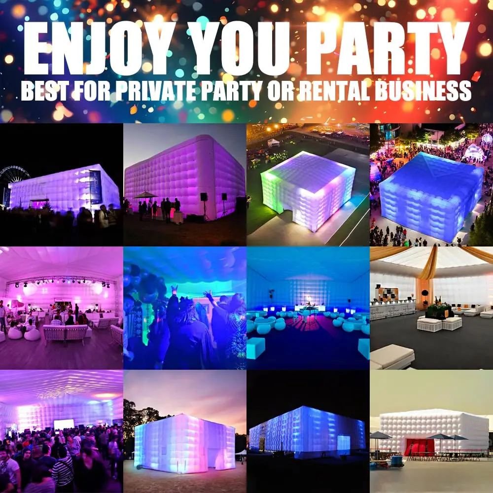 Sayok barraca inflável gigante, cabine de cubo inflável, sala de barraca dobrável, acampamento ao ar livre para decoração de festa de aniversário de casamento