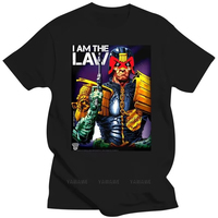 Beach Man Tee Shirt Fashion Print Tees JUDGE DREDD - I Am The Law (2000AD) T-shirt - NEW - SMALL ONLY Male Classic T-shirts Tops