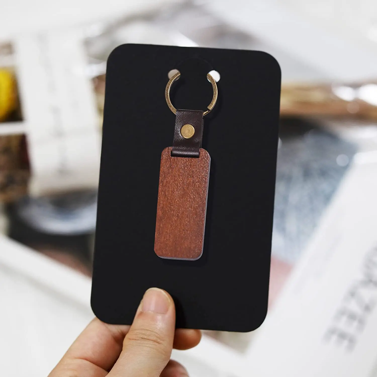 50pcs/lot Keychain Display Cards 7.5x12cm Kraft Paper Cards for diy Jewelry Key Packing Cardboard Keyrings Retail Price Tags