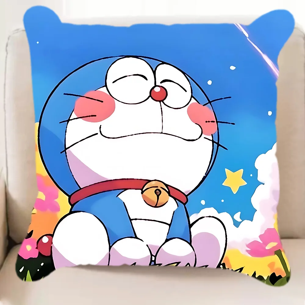 Cartoon D-Doraemon Pillow Case Elegant Couple Home Living Room Bedroom Decorative Rectangle Pillowcase Sofa Cushion Cover