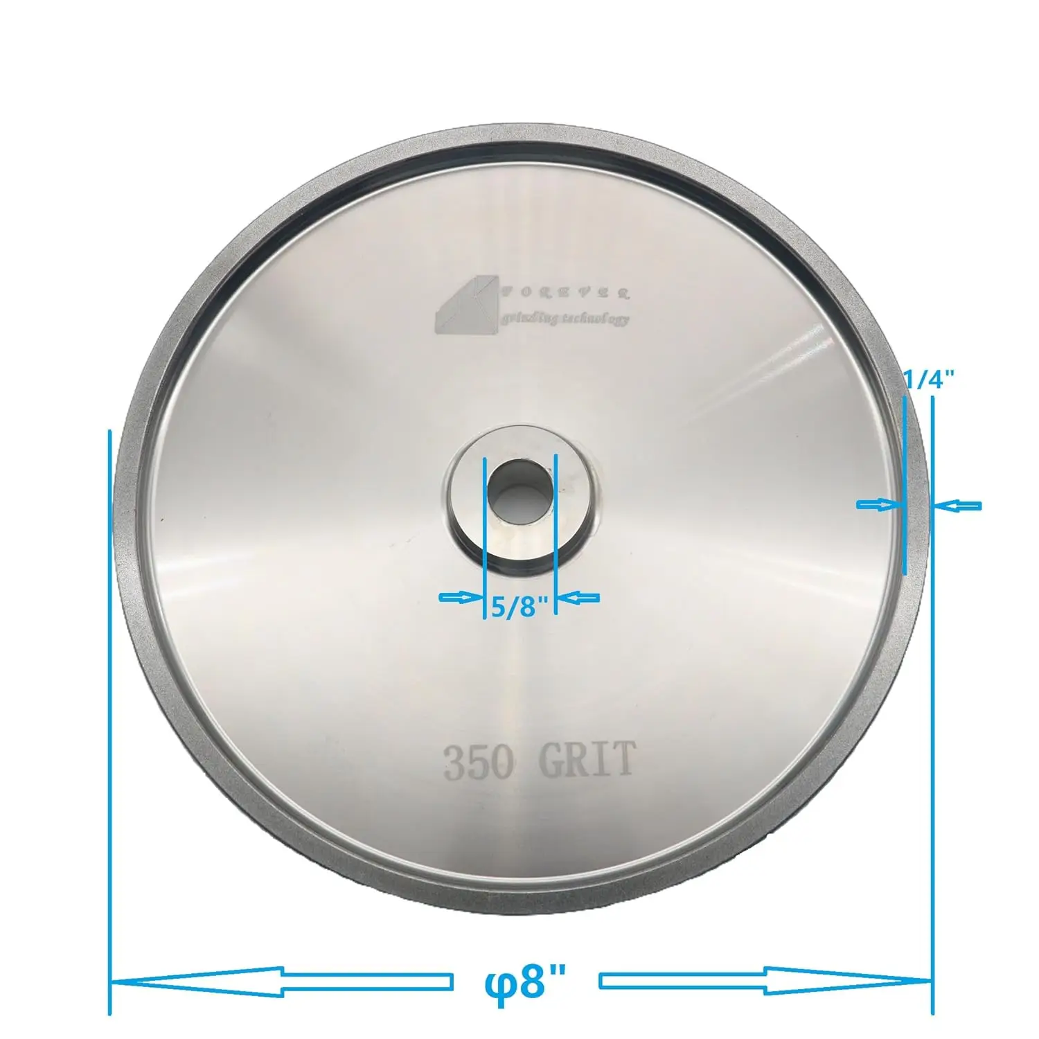 Wheels 8'' Diameter, 5/8'' Arbor, 1'' Wide, Suitable for 8'' Bench Grinder, for Sharpening Woodturning Tools,HSS Tools(350 Grit)