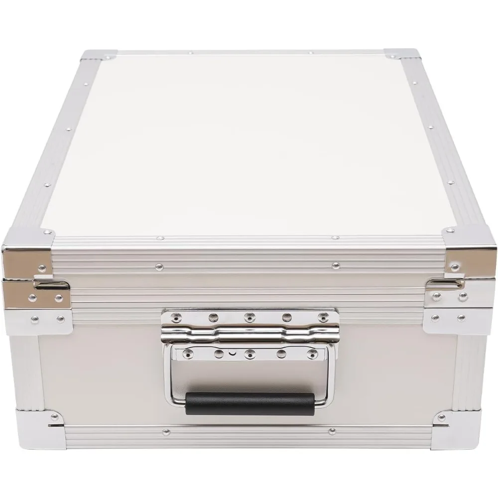 Locking Storage Box with Combination Lock, Lockable Briefcase, Alumínio Storage Trunk for Personal Items Cash and Laptop