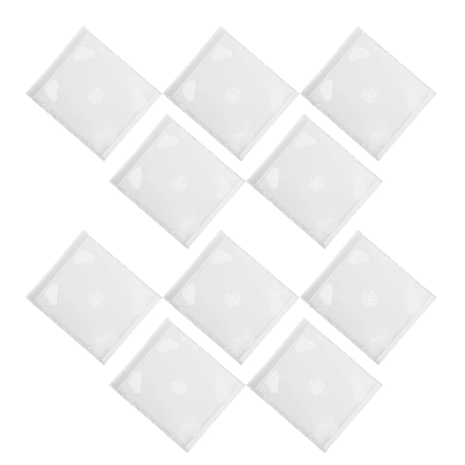 10Pcs Cd Cases Double Disc Clear Thickened Plastic Stackable Storage Box Antislip Shatterproof Organizer for Home Data Music