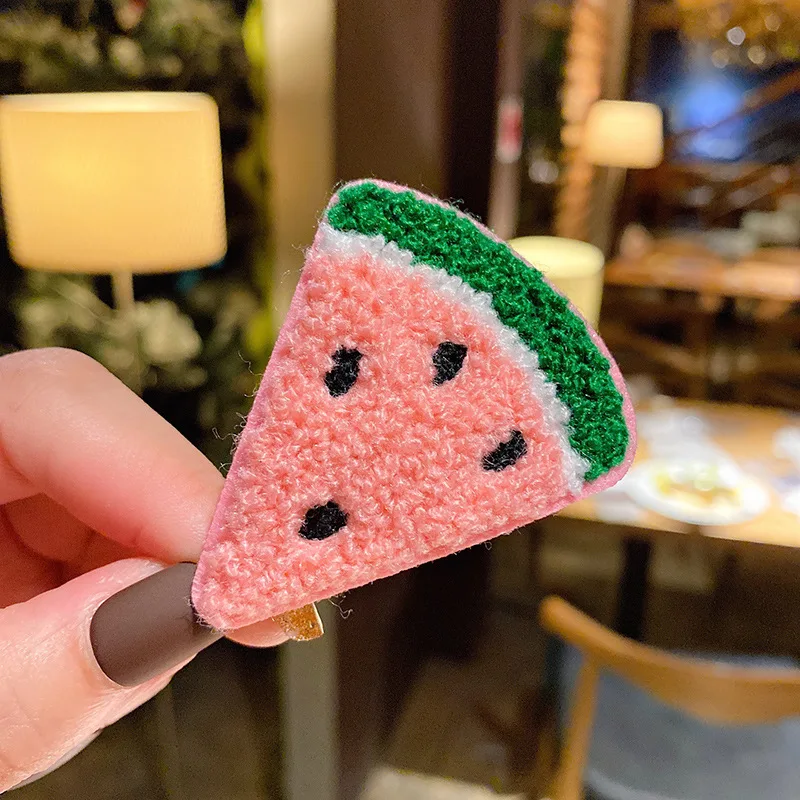 Cute Cartoon Fruit Hairpins for Girls Strawberry Avocado Carrot Handmade Hair Clips Children's Headwear