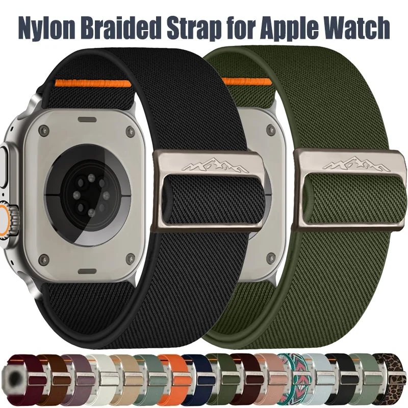 

Нейлоновый ремешок для Apple Watch Band IWatch Series 9 8 7 SE Ultra 2, браслет 44 мм, 45 мм, 49 мм, 40 мм, 41 мм, ремешок для часов Correa, аксессуары
