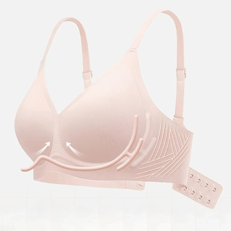 Comfortable Traceless Bras Anti Sagging Soft Support Bras No Steel Ring Antibacterial Underwear