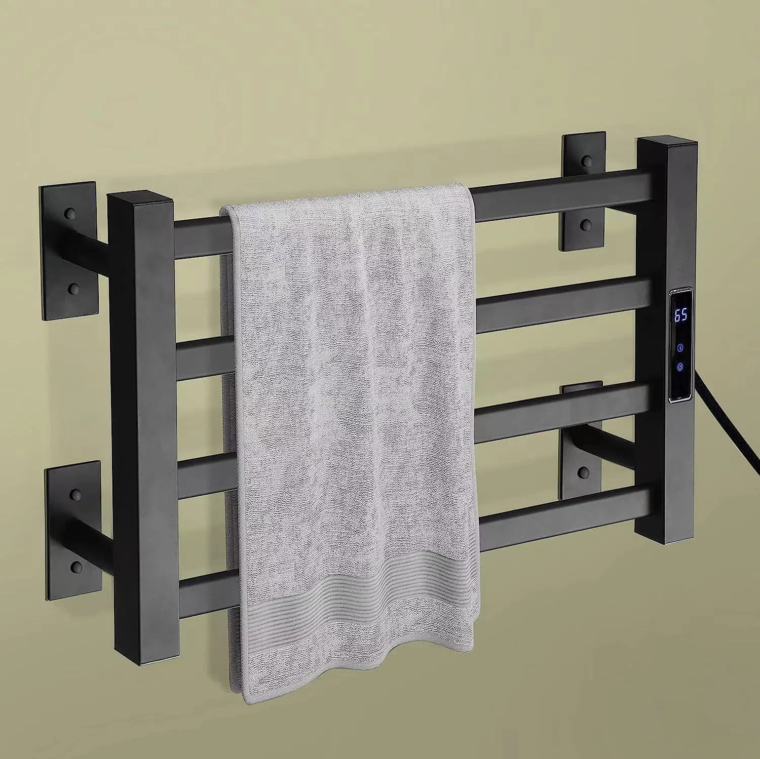 Intelligent Electric Towel Rack Bathroom Towel Rack Home Free Perforated Wall Mounted Bathroom Towel Drying Rack