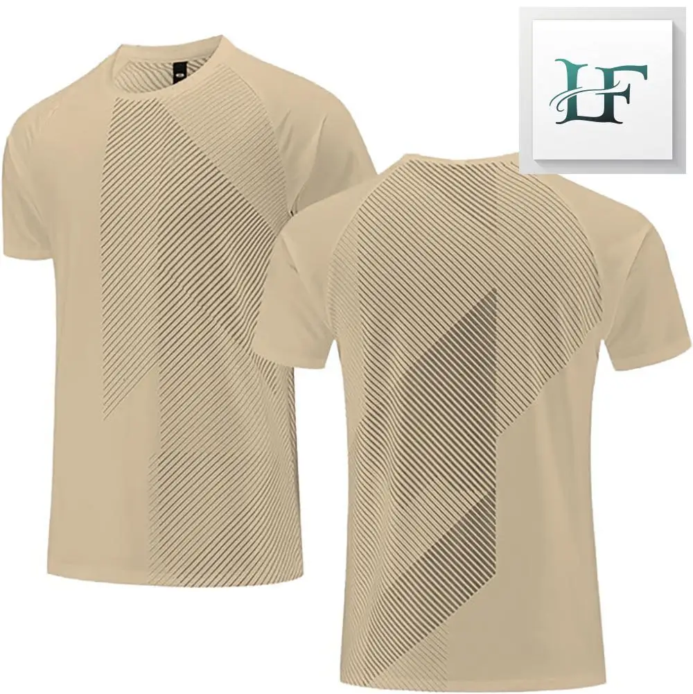 New Men's Running T-shirt Fitness Sports Quick Drying T Shirt Gym Training Tees Breathable Jogging Casual Sportswear Unisex Top