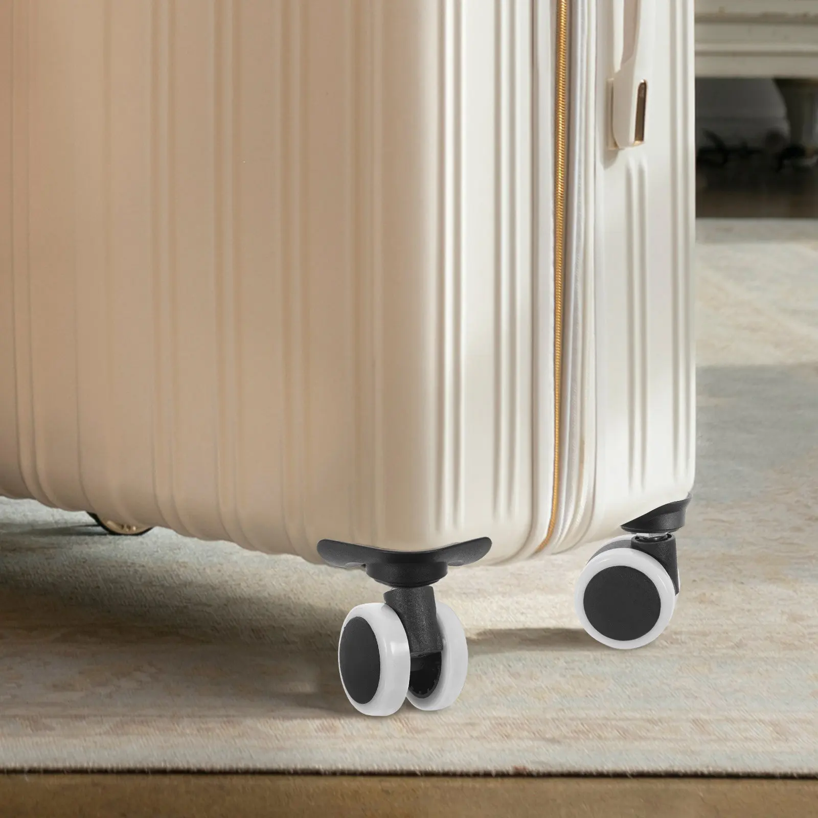 4Pcs Heavy Duty Quiet Swivel Caster Wheels for Storage Bins Trash Cans Small Appliances Furniture Easy Install Smooth Surface