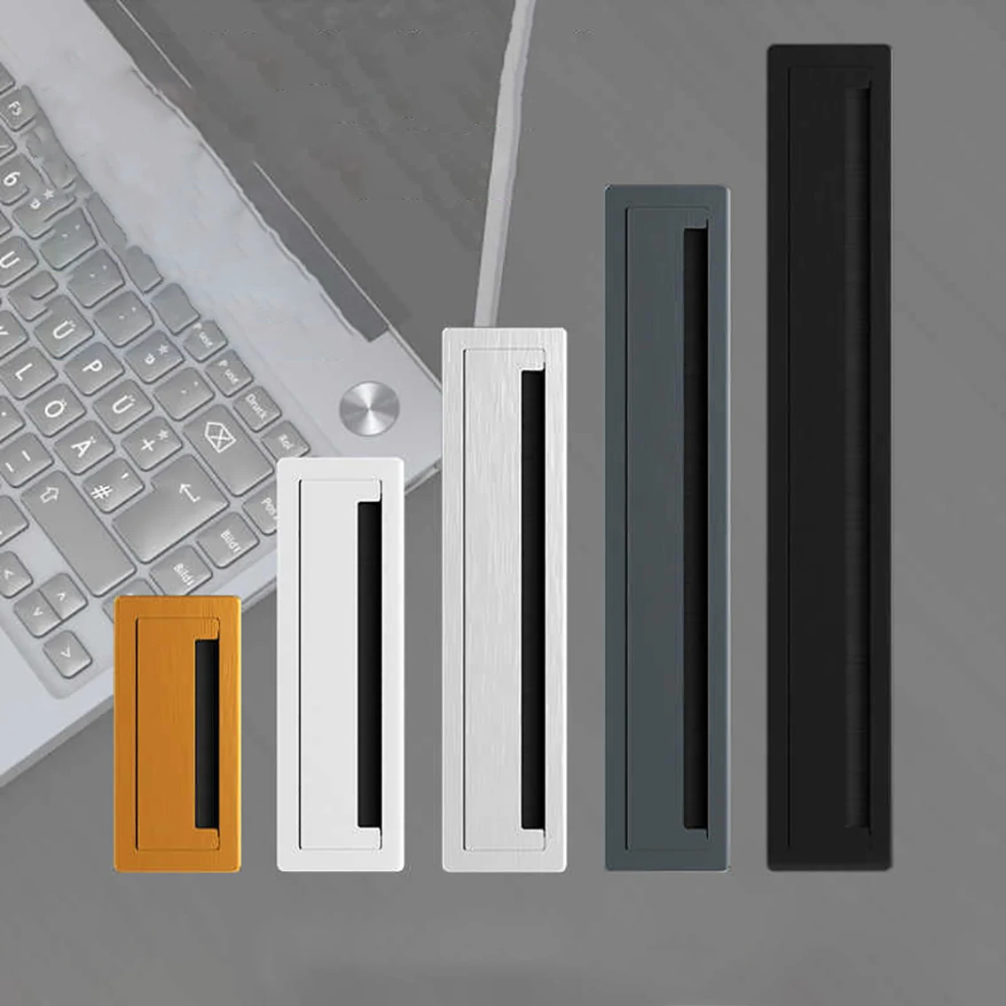 

1Pcs Desk Cable Wire Hole Cover Line Outlet Port Threading Box Cable Cover Cable Passing Organizer for Office Furniture Hardware