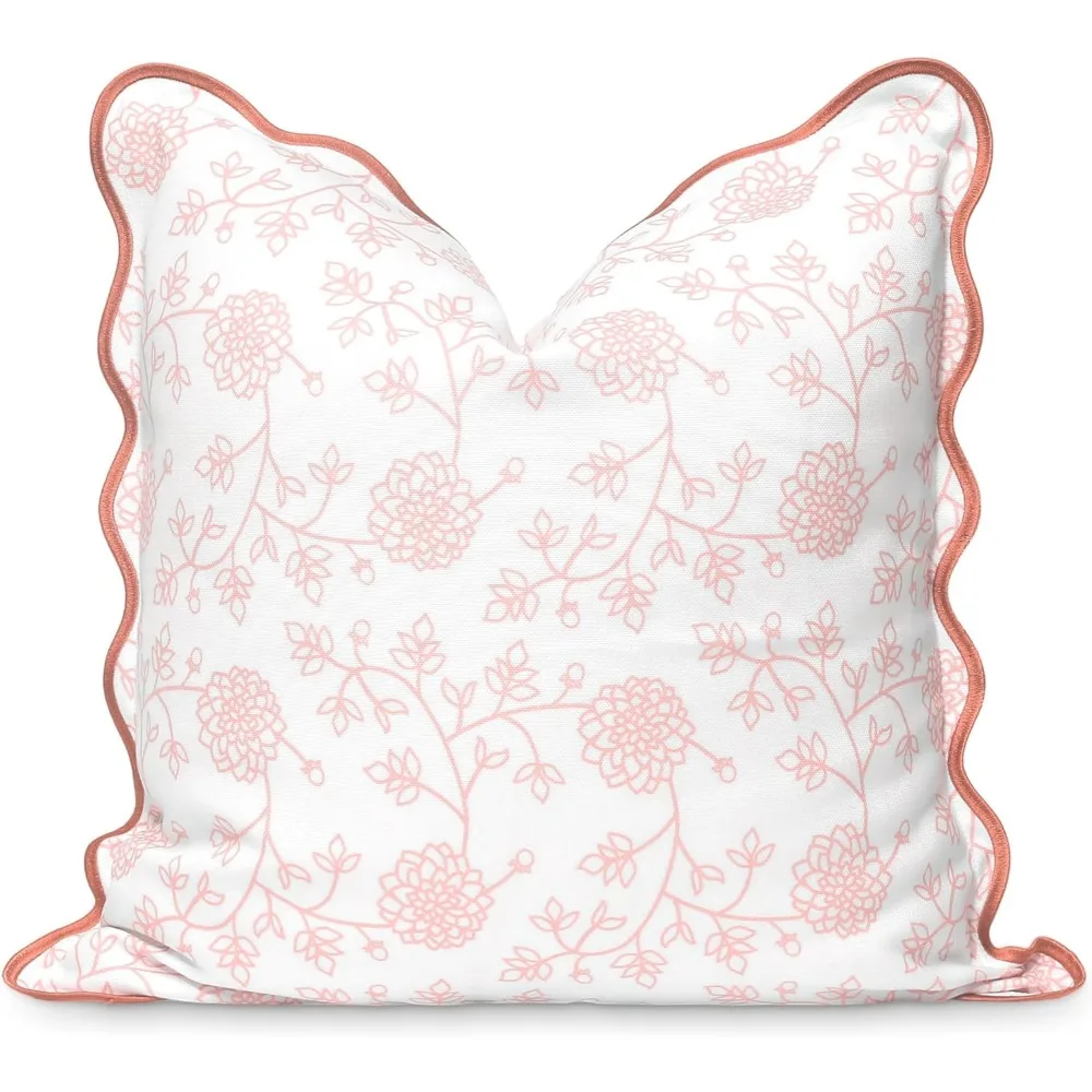 

Hofdeco Premium Scalloped Pillow Cover, 20x20, Water-Resistant, Suitable for Outdoor and Indoor Use, Ideal for Patio and Couch,