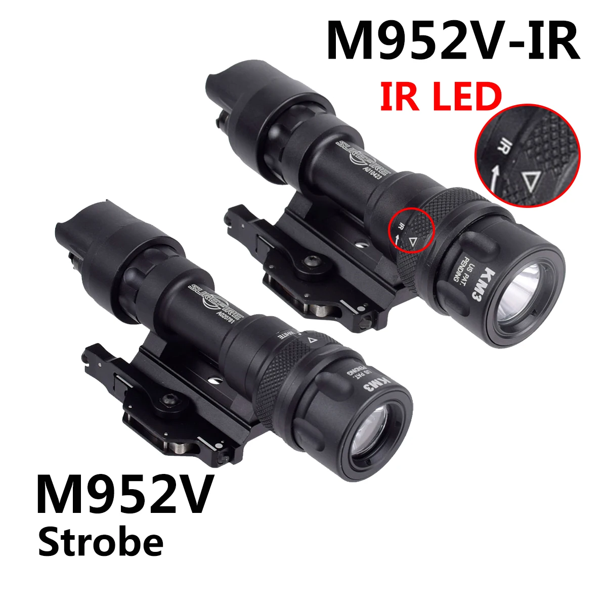 

Tactical SureFire M600 M600V IR Upgrade M952V IR Infrared LED Scout Light Flashlight Hunting QD Rail Mount Weapon Light