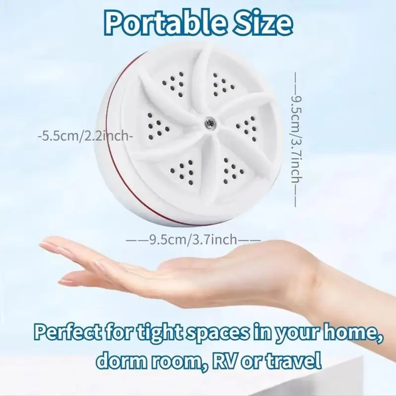 1 Piece Travel Home Business Trip USB Rotating Turbine Portable Mini Washing Machine For Socks Underwear Wash Dishes view 4