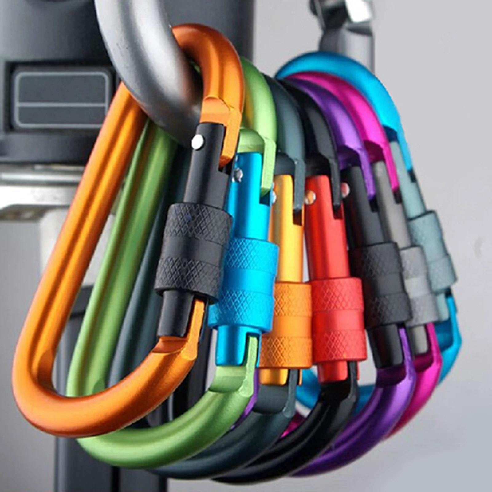 Spring Carabiner Camping Quick Connection Key Buckle Carabiner Hooks Carabiner Keychain Alluminum Alloy D-ring Climbing Buckle