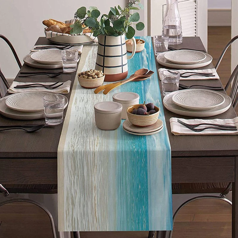 Wave Pattern Kitchen Table Runner Modern Holiday Party Table Runner Home Accessories Kitchen Living Room Coffee Table Decoration