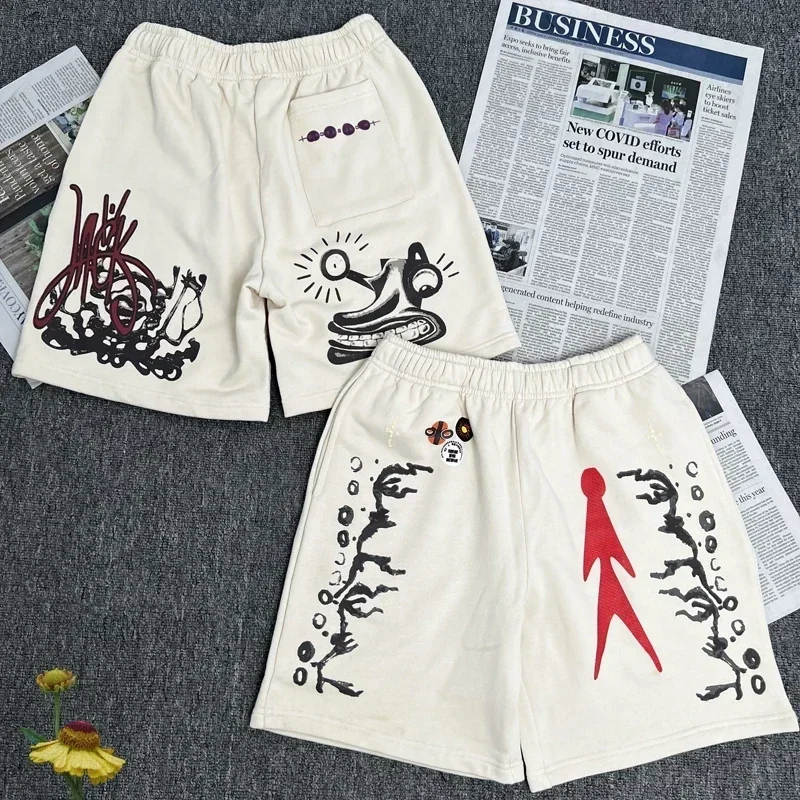 CACTUS JACK Sweatpants Cartoon Print High Quality Pants Men Women Streetwear Fallow Fashion Cactus Jack Casual Shorts