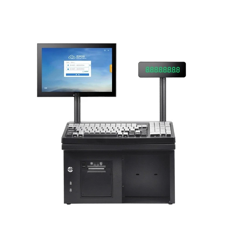 12.1 inch channel cash register, large supermarket chain store scan code cash register all-in-one machine