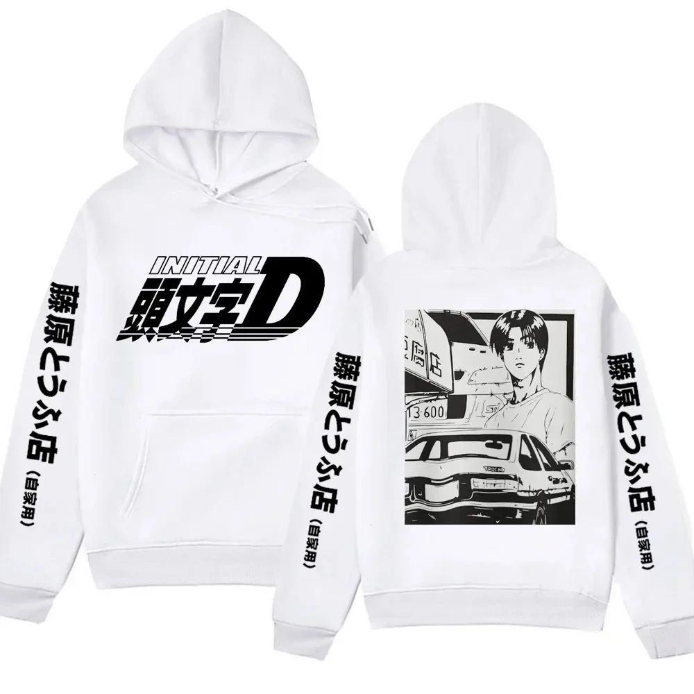 Anime Initial D AE86 Hoodie Hachiroku Shift Drift Cotton Hoody Takumi Fujiwara Tofu Shop Men Women Sweatshirts Winter Clothing