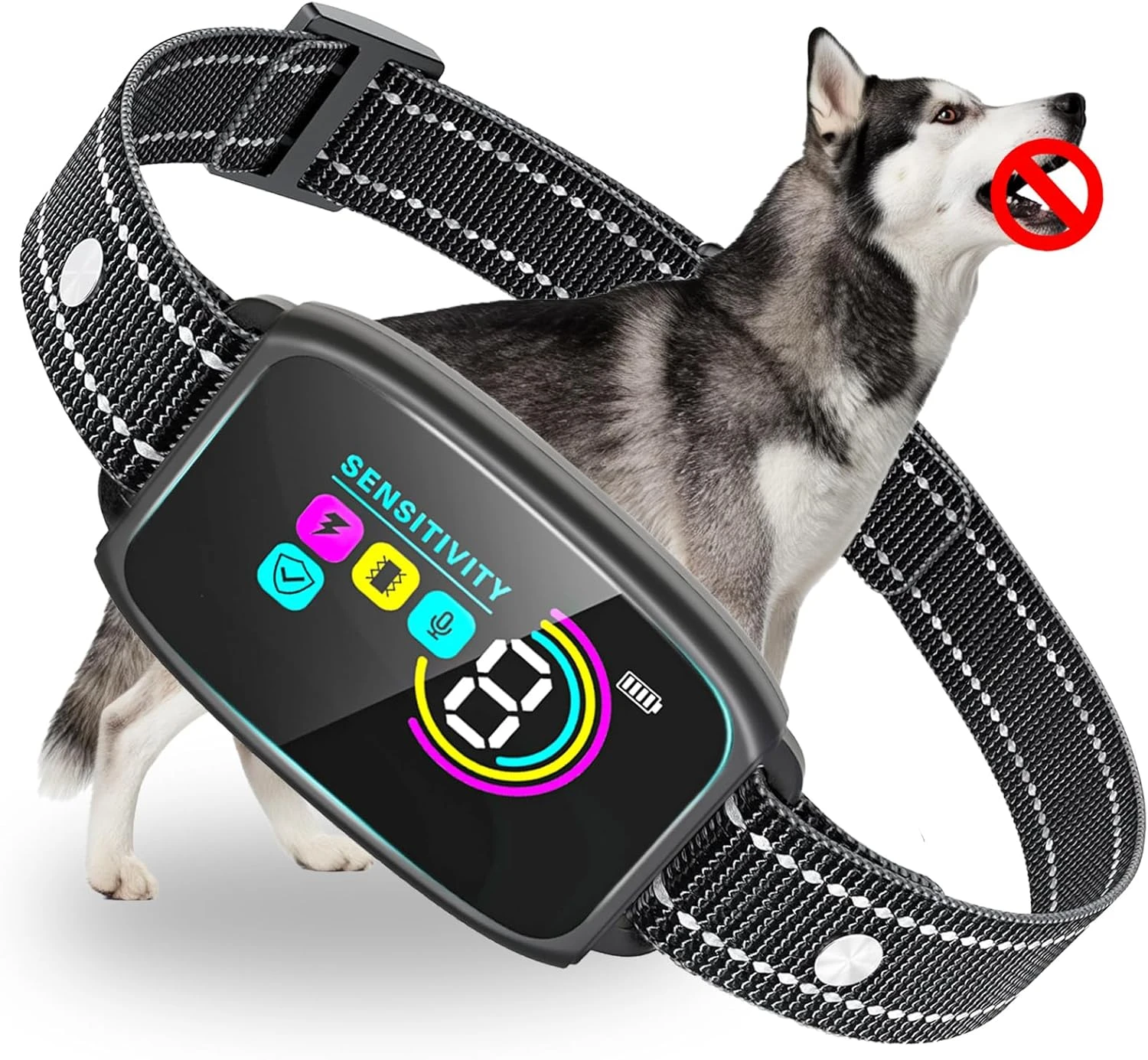犬の訓練用首輪-自動吠え防止首輪-タイプc充電式-犬用トレーナー-電気ショック-振動ブザー-防水