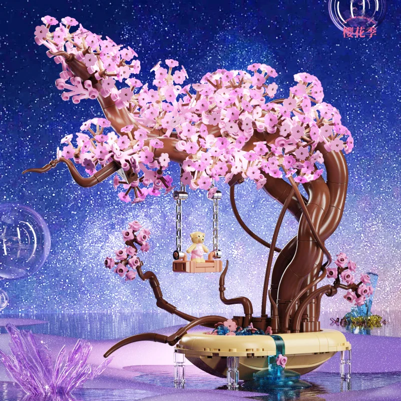 

Ideas Sakura Blossom DIY Mini Romatic TreeHouse Swing Building Brick for Boys and Girls Chrismas Assembly Puzzle Toys for Kids