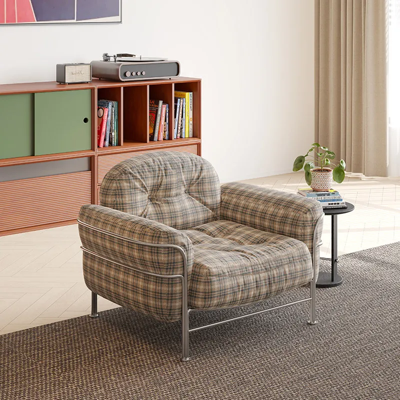 Living room lounge chair retro striped chair Bauhaus single chair