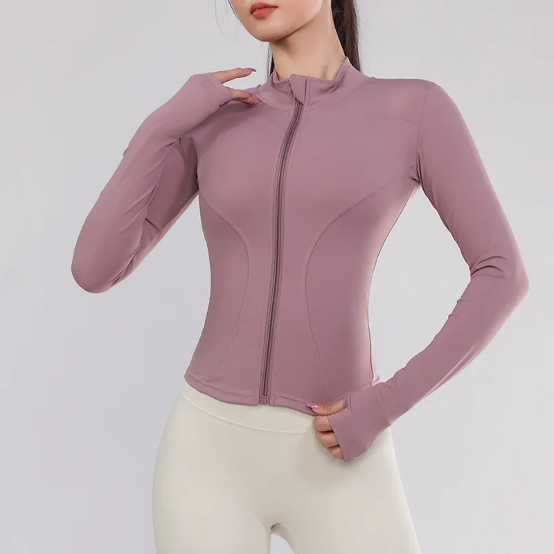 Slim and tight fitting fitness suit long sleeved women's autumn and winter yoga suit running quick drying suit slim fitting spor