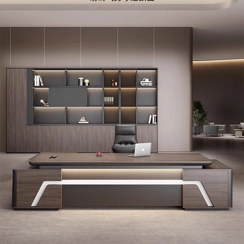 Sterke opbergruimte Executive bureau Designer Esthetische moderne lades Bureaus Goedkoop hout Luxe Escrivaninha kantoormeubilair