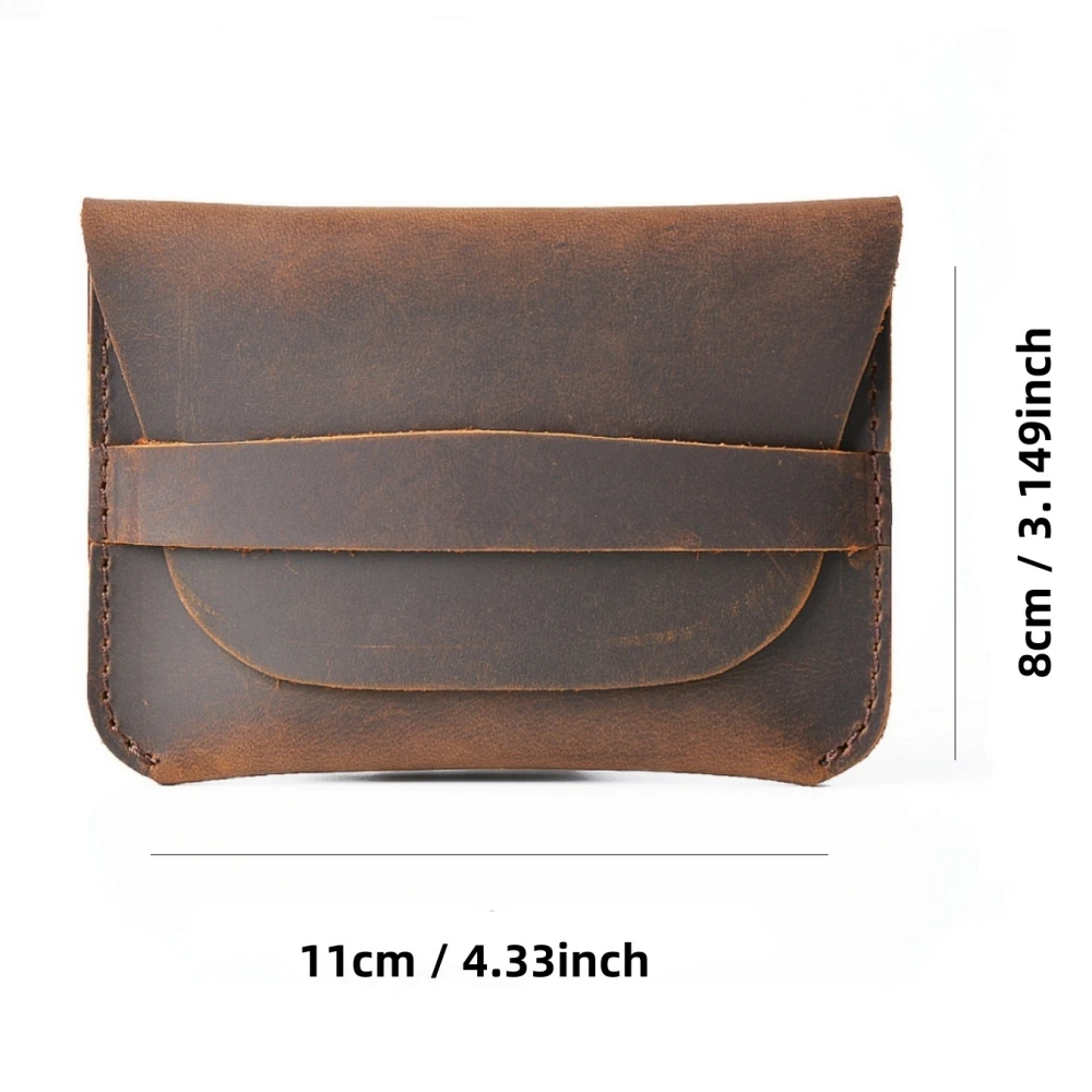 Simple and wild horse leather creative retro casual ox pickup bag card holder genuine leather wallet portable storage bag