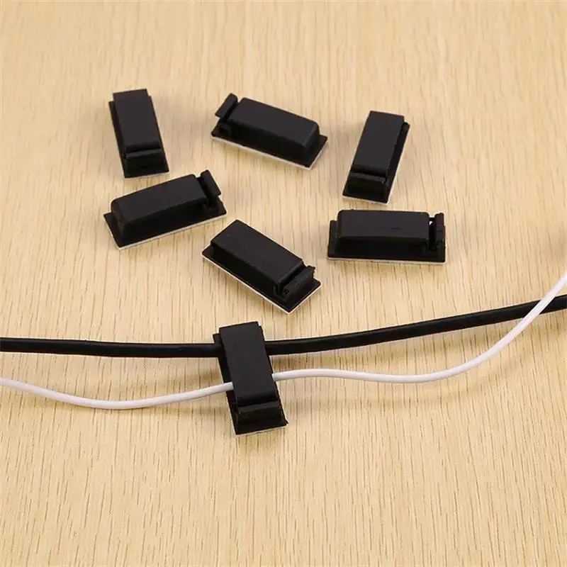 10pcs Self Adhesive Cable Organizer Cable Management Clips Wire Clip Cord Holder for TV PC Ethernet Cable under Desk Home Office - view 4