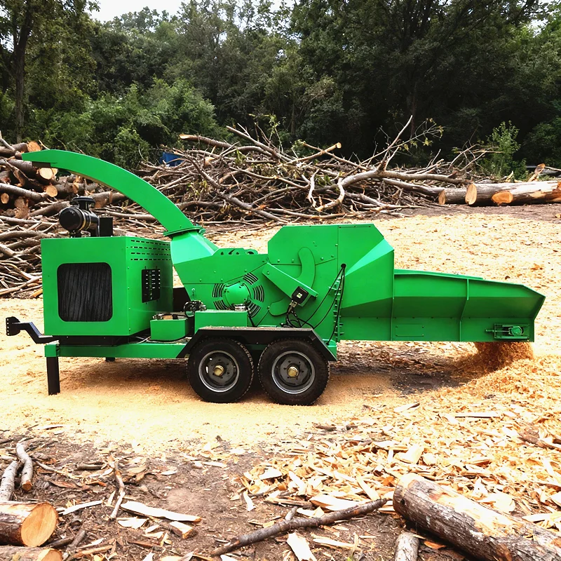 Mobile  Forestry Wood Chipper Crusher Machine Hydraulic Tree Branches Shredder Stump Grinder Industrial Wood Chipper