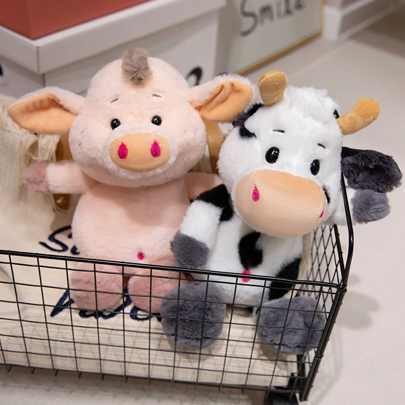 23cm Ranczo Krowa i Świnia Pluszowe zabawki Film Wypchane zwierzęta Śliczne lalki bydła dla dzieci Prezenty urodzinowe Dekoracja domu Prezent świąteczny