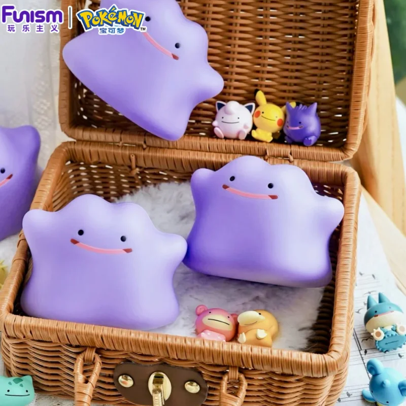 Funism Pokémon Happy Ditto, figurines miniatures transformables en boîte surprise, collection de figurines de poche, décoration de bureau, poupée.