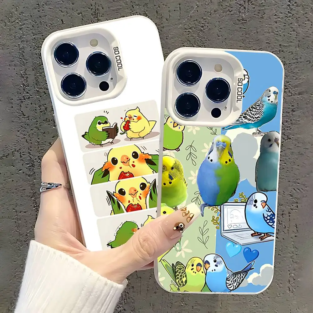 Custodia per telefono Chubby Cockatiel Parrot BirdS per iPhone 17,16,15,14,13,12,11,Pro,Max,Plus,SE,Air,Mini Paraurti bianco anticaduta