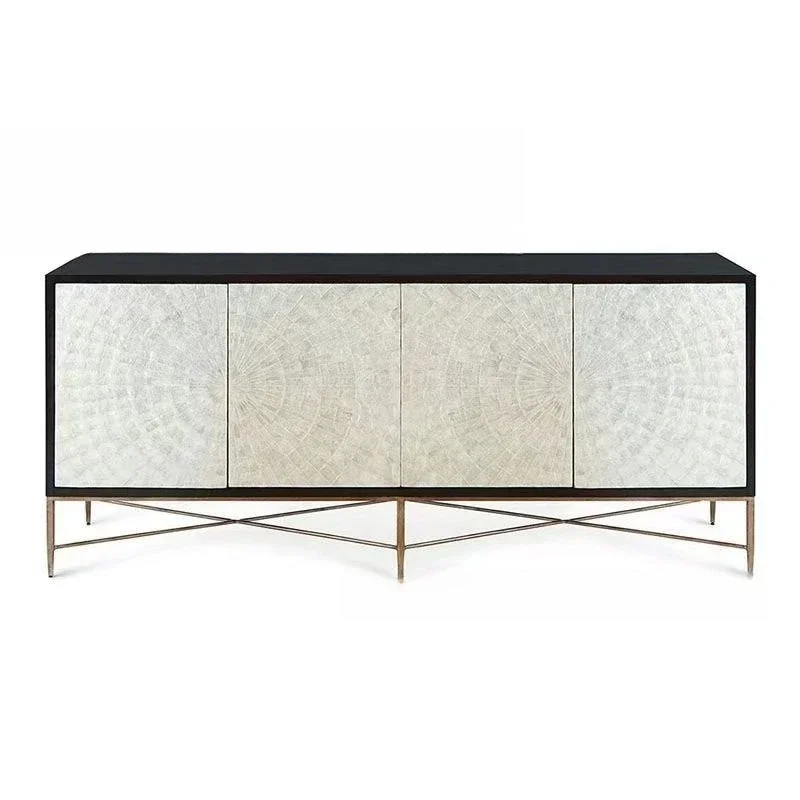 

Light luxury solid wood TV cabinet furniture living room simple modern four-door locker fashionable shell