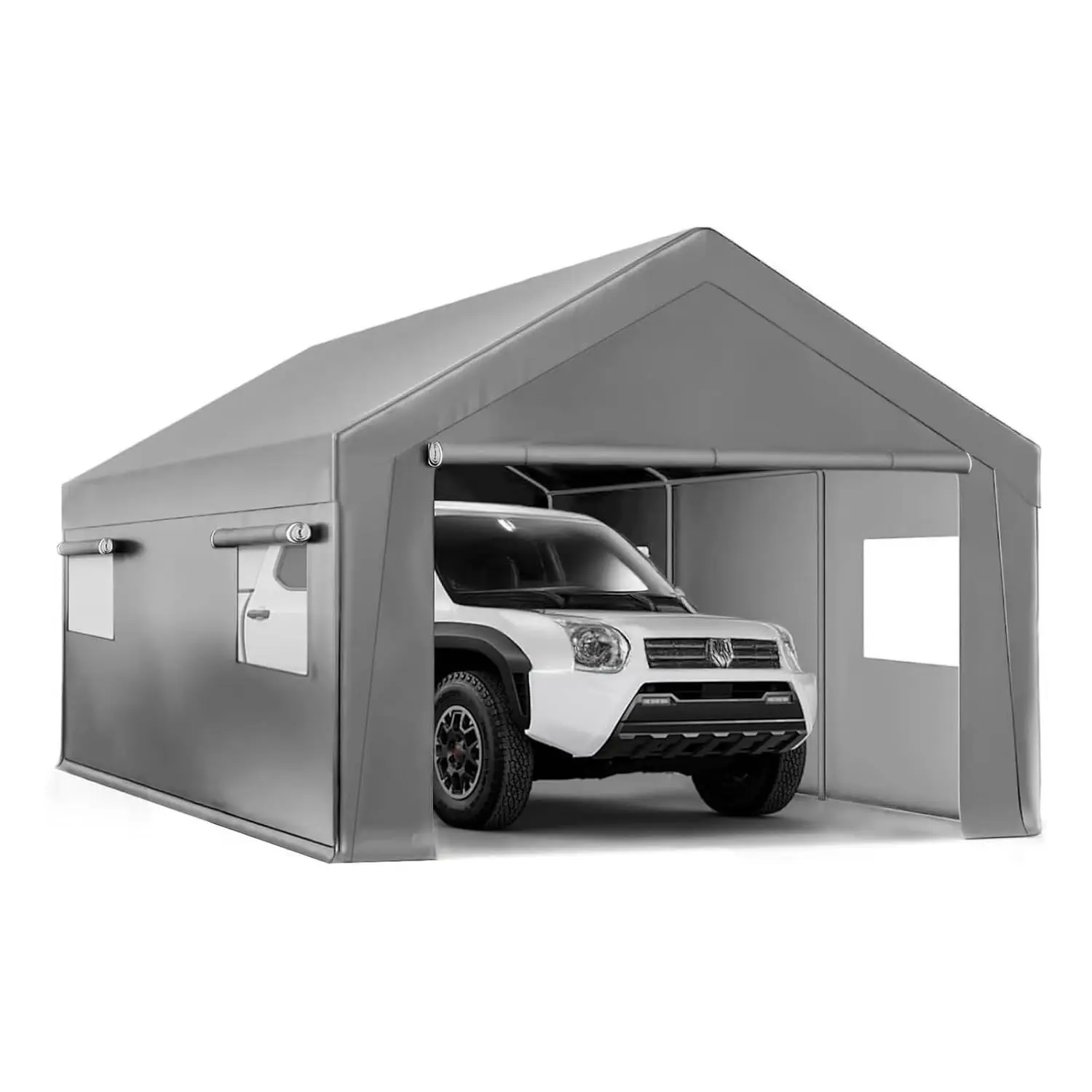 10x20 FT Heavy Duty Portable Carport Outdoor Vehicle Shelter Gray, Customized