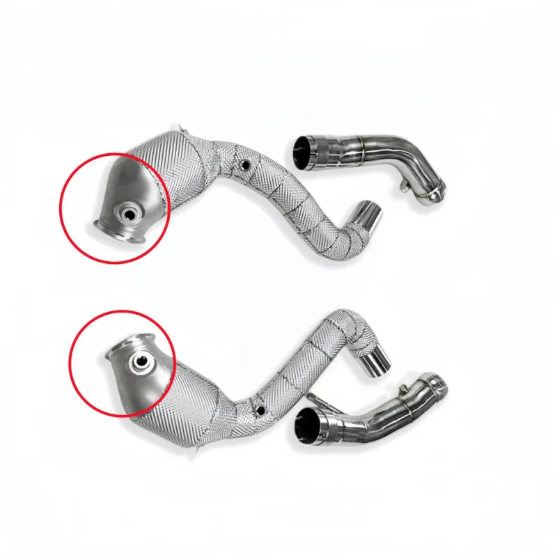 

Выхлопная труба (даунпайп) для Mercedes-Benz E63 E63S 4.0T W213 2017-2023 из нержавеющей стали, улучшенная производительность, с каталитическим нейтрализатором