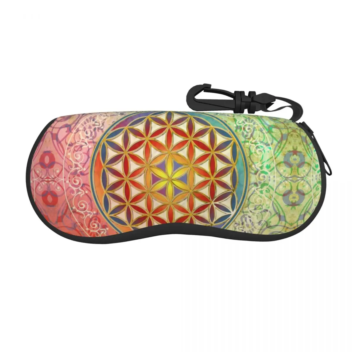 Flower Of Life Vintage Geometric Sunglasses Case Neoprene Zipper Mandala Shell Eyeglass Case Custom Protective Box For Glasses