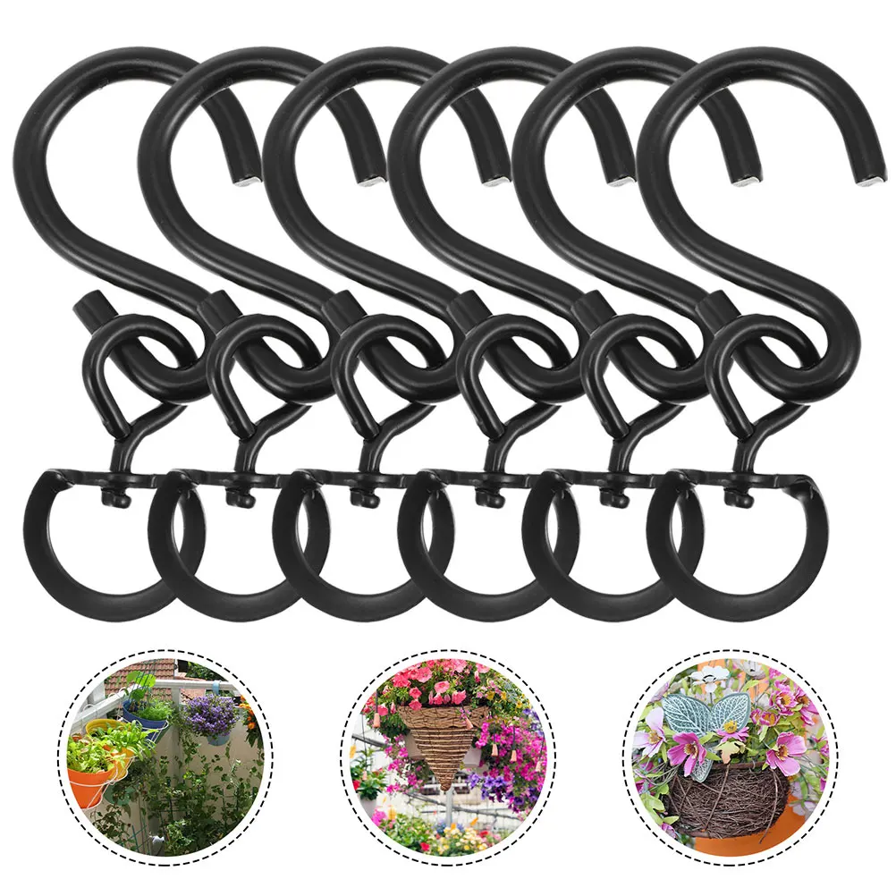 8pcs Flower Pot Turning Ring Rotary Plant Holder Hanging Basket Hooks Planter Hooks Swivel Plant Hanger Outdoor Furniture