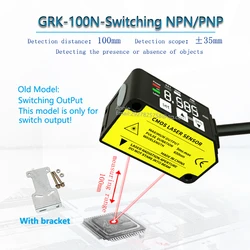 Measuring distance 50mm 100mm Switching Output NPN IP67 Silicon wafer flatness Check for gaskets Laser displacement sensor