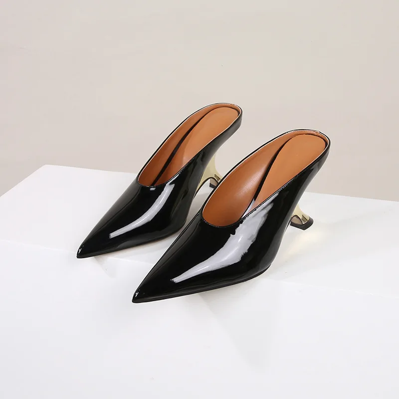 

Designer Fashion High Heels Mules Women Slippers Concise Shallow Shoes Woman Pumps Party Dress Ladies Shoes for Women
