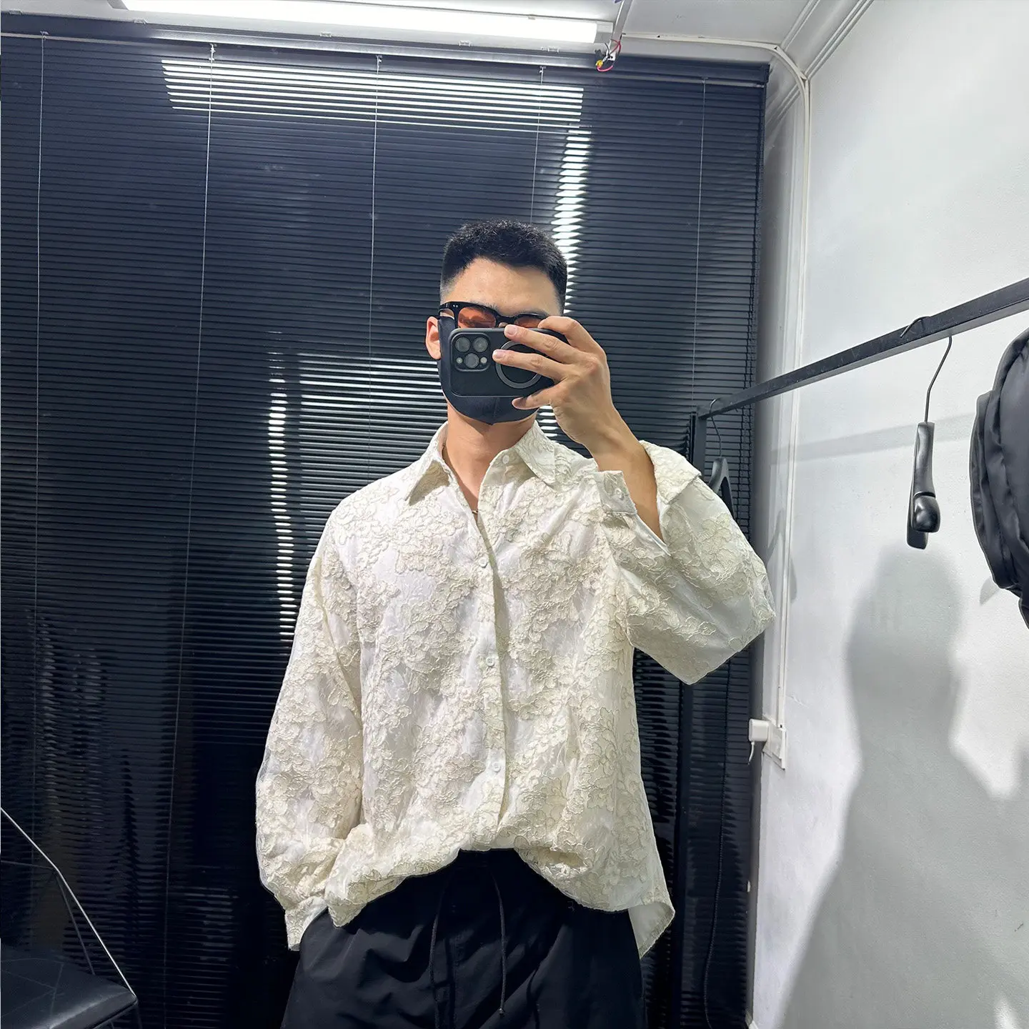 Dark High-Grade Minimalist Design Long-Sleeved Shirt Men's Autumn Avant-Garde Loose Leisure All-Matching