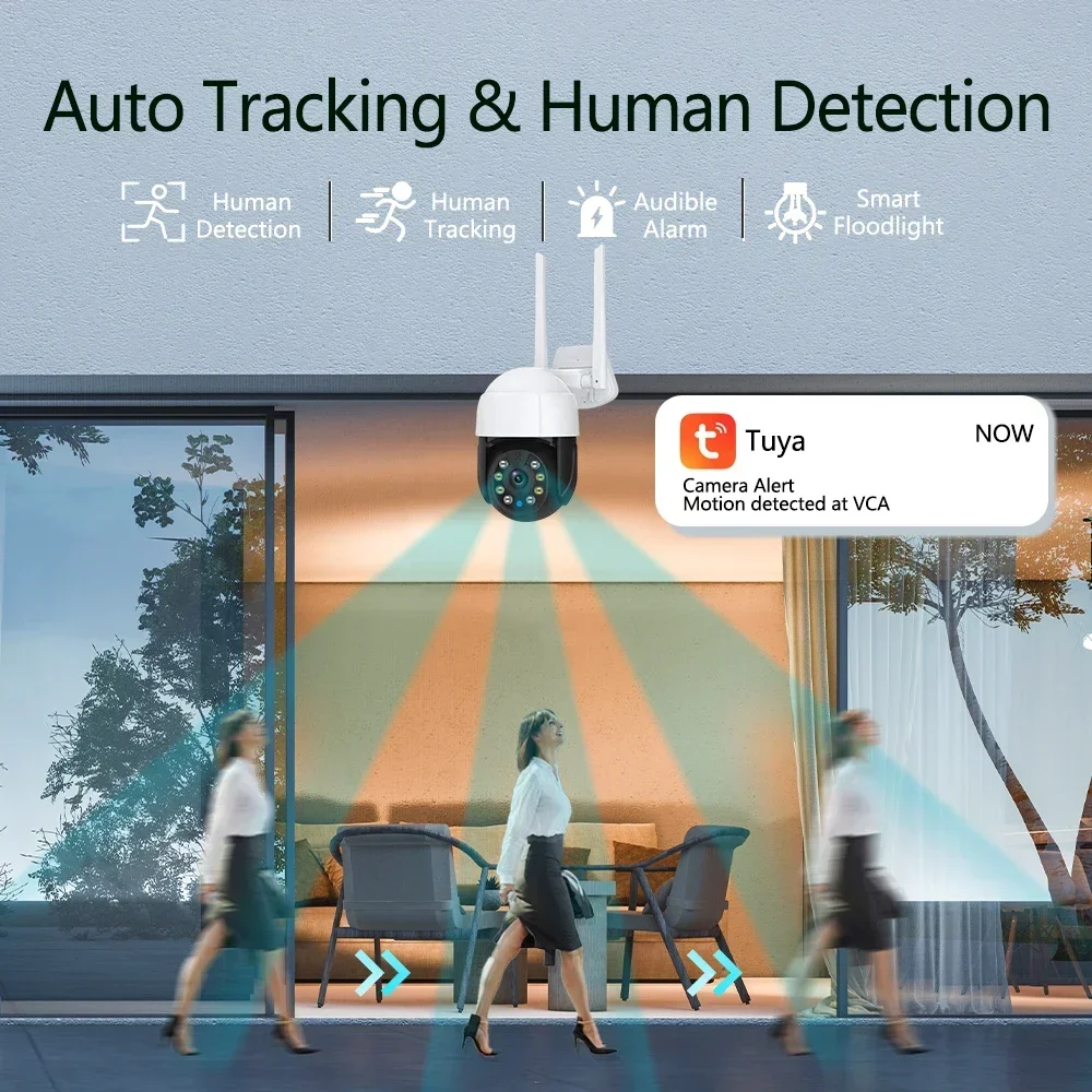 Tuya 5MP HD Lens PTZ WIFI Camera Full Color Nachtzicht Menselijk Auto Tracking Tweeweg Audio Outdoor Beveiliging IP Camera