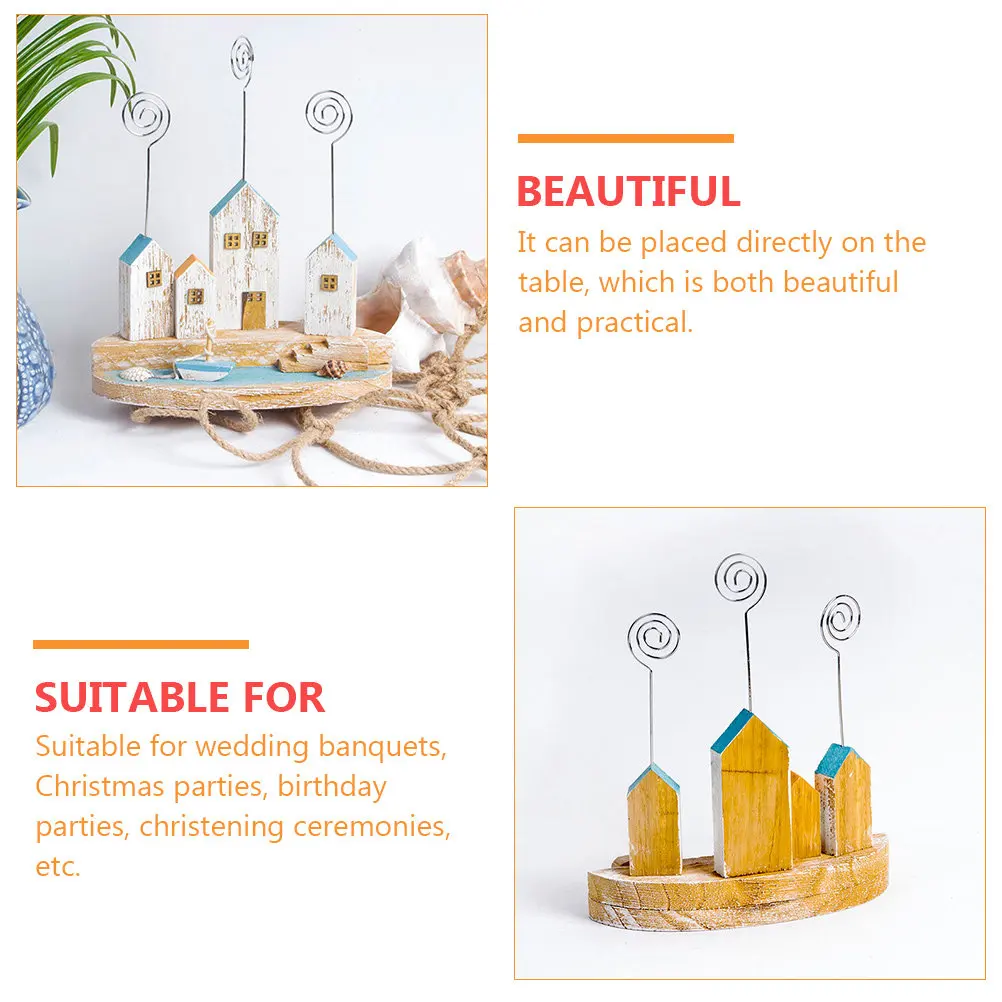 1Pcs Photo Clip Multi-Functional Mediterranean Style Memo Card Holder Decorative Table Number Photo Holder for Home Wedding