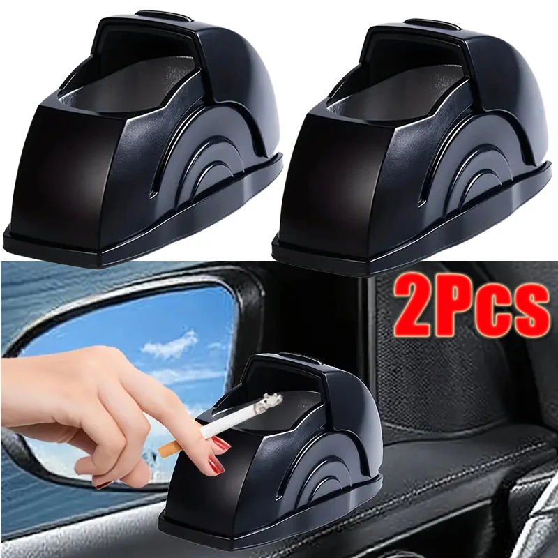 

2Pcs Universal Creative Car Door Ashtray Sliding Cover Design Compact Easy To Clean Car Cigarette Ash Tray Auto Accessories