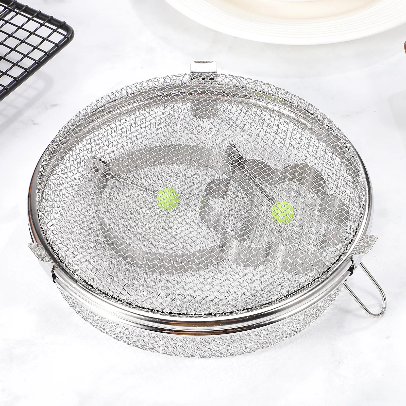 Stainless Steel Dishwasher Basket Round Mesh Storage Basket for Cutlery Utensils Spoons Forks Baby Bottle Parts Large Capacity — Stainless