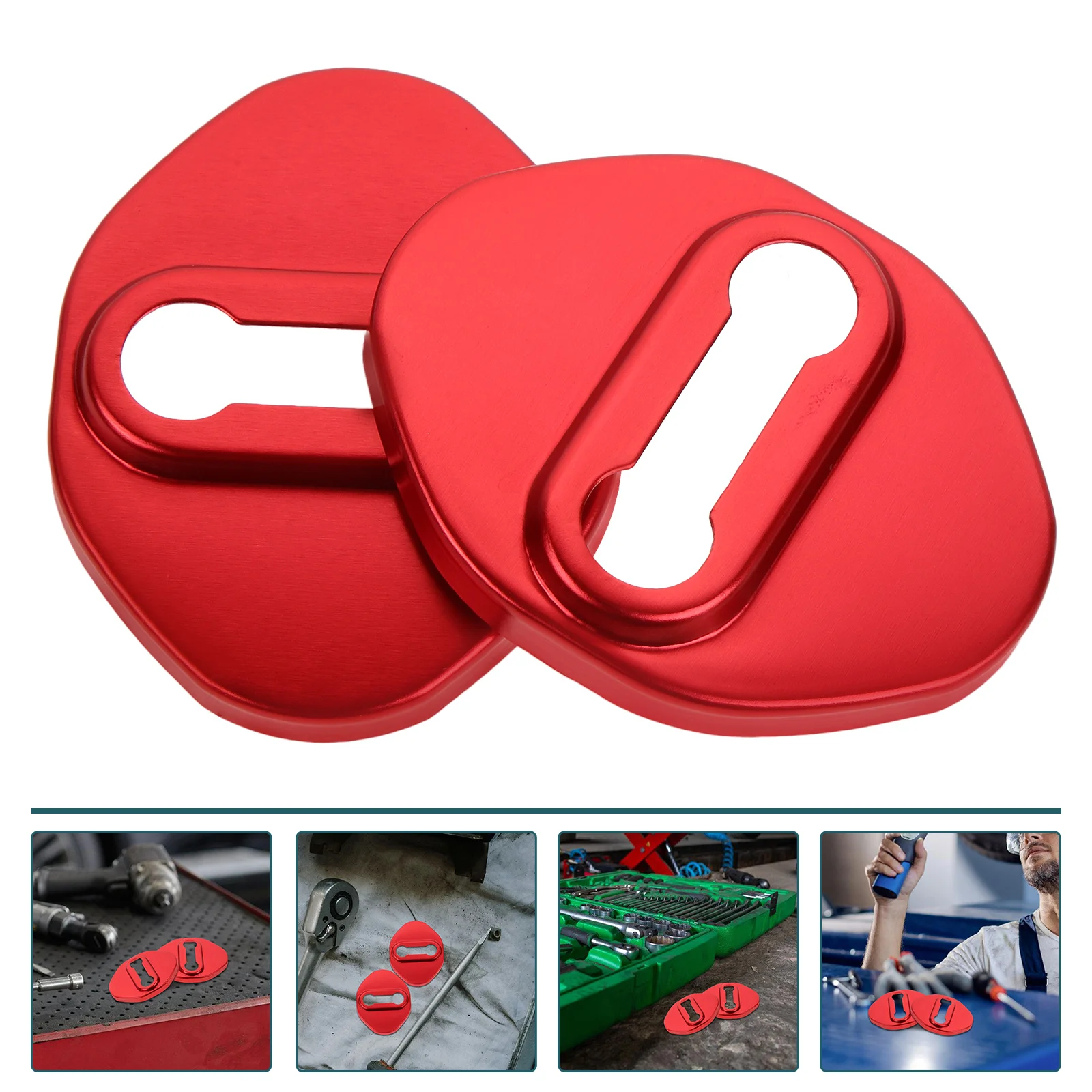 

Aluminum Door Lock Cover Car Maintenance Latch Protector Automotive Guard Decorations Covers