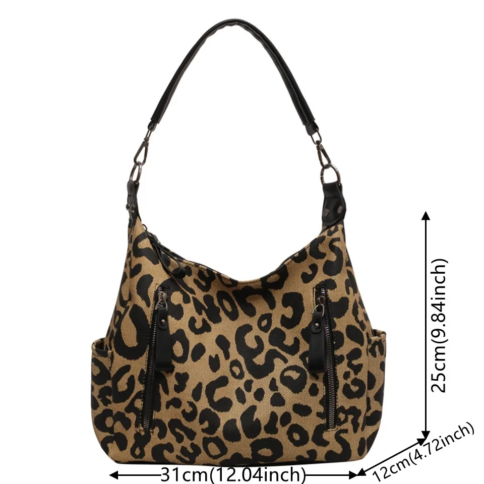 Luxury Patent Leopard Handbags Women Bags Designer Canvas  Purses Ladies Large Shoulder Crossbody Tote Sac