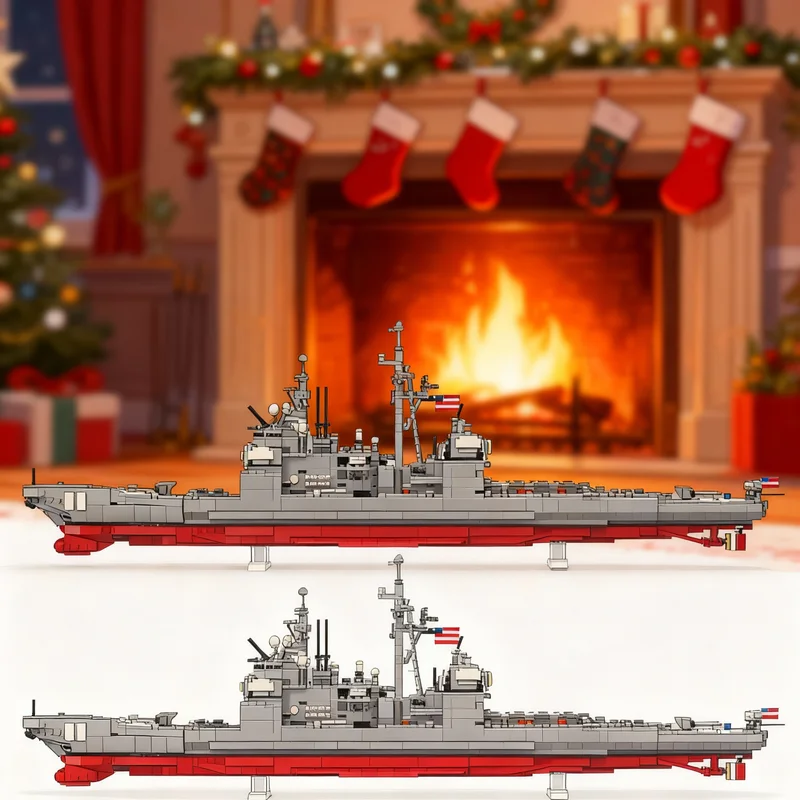 

1750 деталей MOC Ticonderoga CG USS Vella Gulf: Конструктор-модель, архитектурные игрушки, развивающие подарки на Рождество для детей