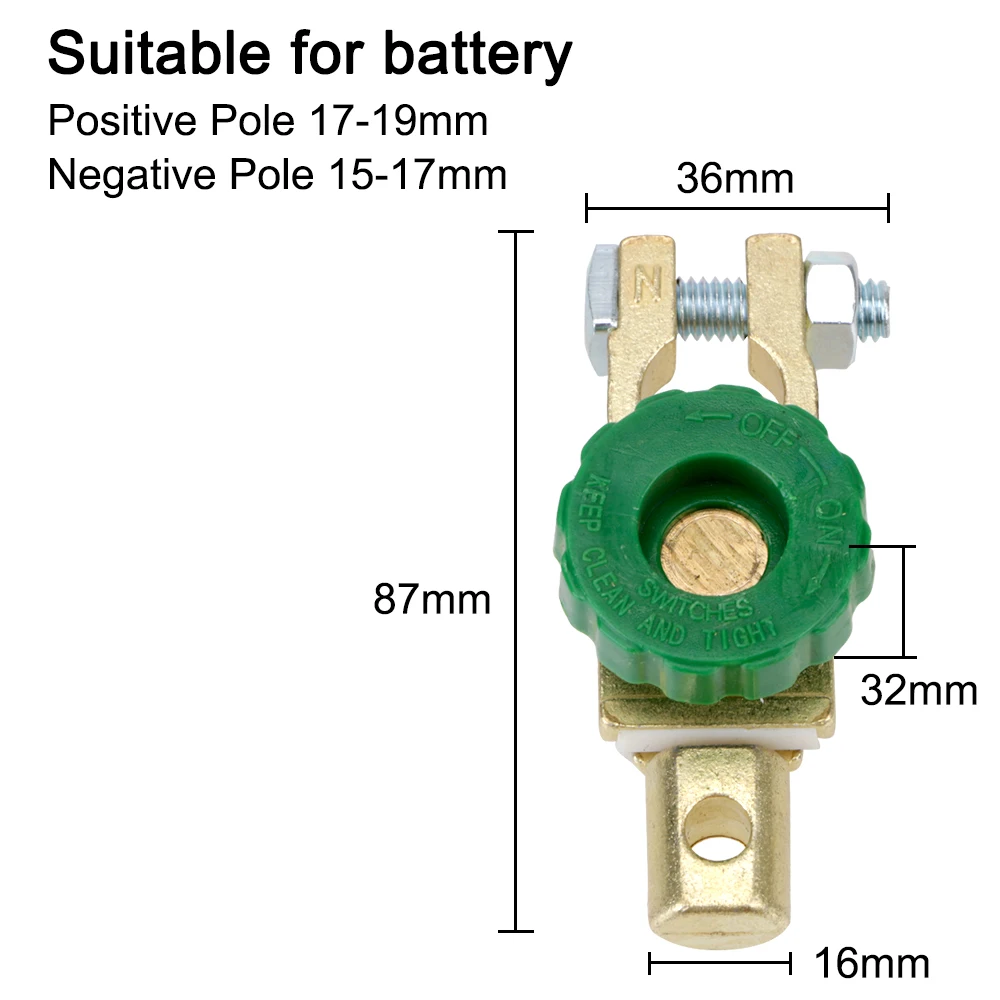 Car Battery Switch Battery Terminal Link Switch RV Car Switch Motorcycle Battery Disconnect Protector